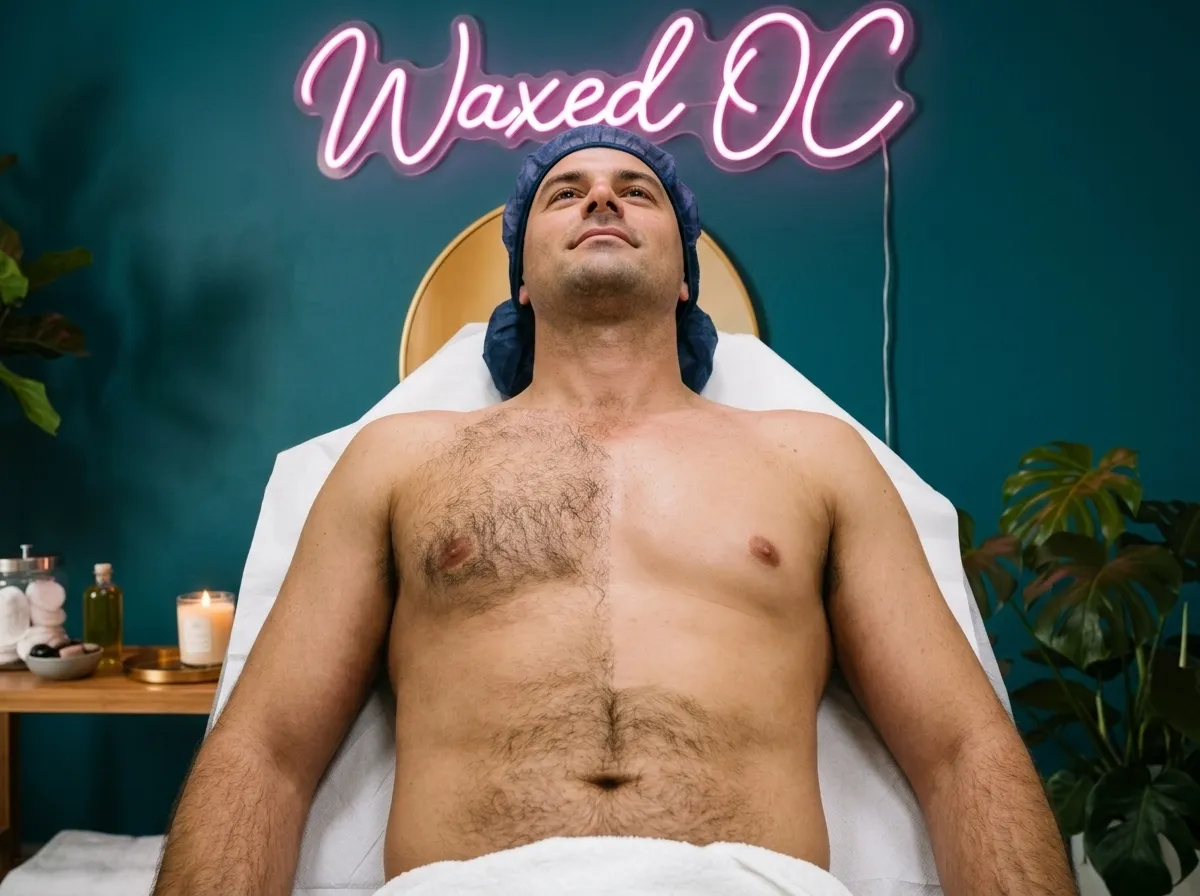 Chest and stomach waxing treatment, Waxed OC San Juan Capistrano