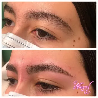Eyebrow wax before and after result, San Juan Capistrano