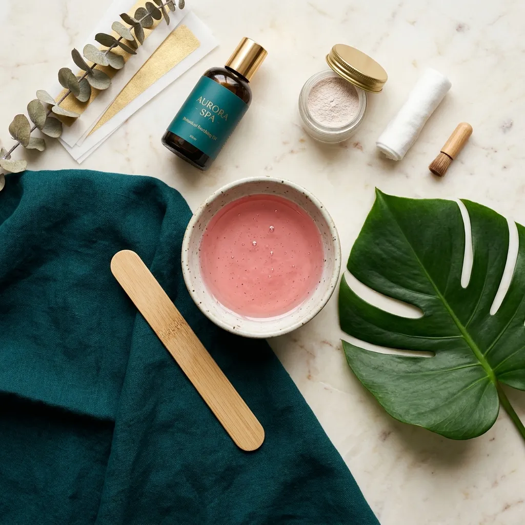 Waxing spa products on marble